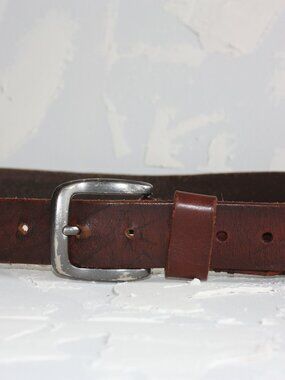 Genuine leather brown men's belt size 36-46